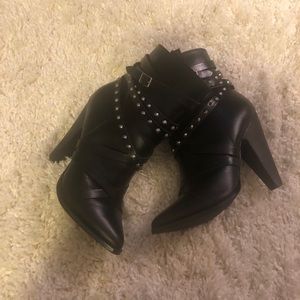 Aldo black studded boots size 7